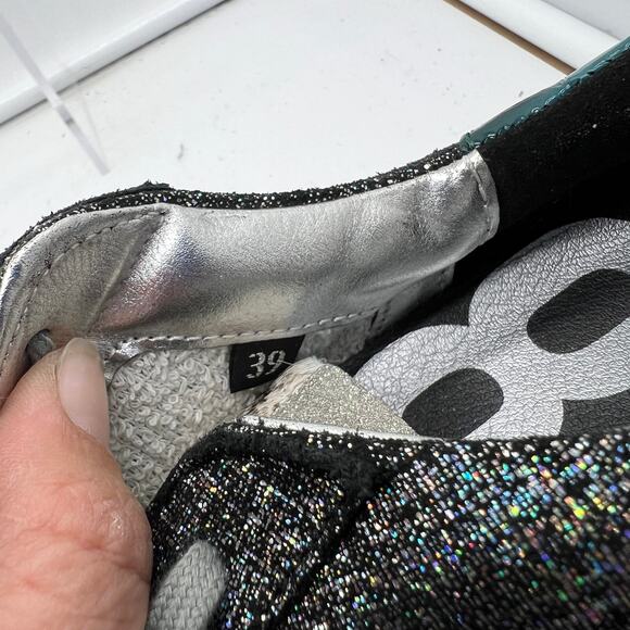 Anthhropologie P448 John Jafar Sneakers 39 US 8.5-9 Glitter Distressed Animal - Picture 7 of 8